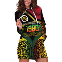 Vanuatu 1980 Hoodie Dress Hapi 46 Yia Indipendens Anivesari LT14 Black - Polynesian Pride