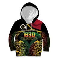 Vanuatu 1980 Kid Hoodie Hapi 46 Yia Indipendens Anivesari LT14 Hoodie Black - Polynesian Pride