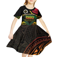 Vanuatu 1980 Kid Short Sleeve Dress Hapi 46 Yia Indipendens Anivesari LT14 - Polynesian Pride