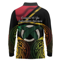 Vanuatu 1980 Long Sleeve Polo Shirt Hapi 46 Yia Indipendens Anivesari LT14 - Polynesian Pride
