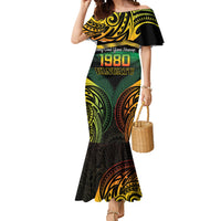 Vanuatu 1980 Mermaid Dress Hapi 46 Yia Indipendens Anivesari LT14 Women Black - Polynesian Pride