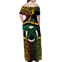 Vanuatu 1980 Off Shoulder Maxi Dress Hapi 46 Yia Indipendens Anivesari LT14 - Polynesian Pride