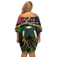 Vanuatu 1980 Off Shoulder Short Dress Hapi 46 Yia Indipendens Anivesari LT14 - Polynesian Pride
