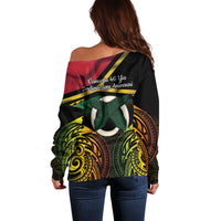 Vanuatu 1980 Off Shoulder Sweater Hapi 46 Yia Indipendens Anivesari LT14 - Polynesian Pride