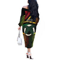 Vanuatu 1980 Off The Shoulder Long Sleeve Dress Hapi 46 Yia Indipendens Anivesari LT14 - Polynesian Pride