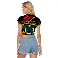 Vanuatu 1980 Raglan Cropped T Shirt Hapi 46 Yia Indipendens Anivesari LT14 - Polynesian Pride