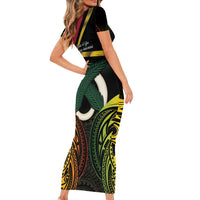 Vanuatu 1980 Short Sleeve Bodycon Dress Hapi 46 Yia Indipendens Anivesari LT14 - Polynesian Pride