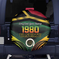 Vanuatu 1980 Spare Tire Cover Hapi 46 Yia Indipendens Anivesari LT14 Black - Polynesian Pride