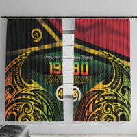 Vanuatu 1980 Window Curtain Hapi 46 Yia Indipendens Anivesari LT14 With Hooks Black - Polynesian Pride