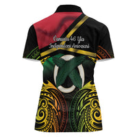Vanuatu 1980 Women Polo Shirt Hapi 46 Yia Indipendens Anivesari LT14 - Polynesian Pride