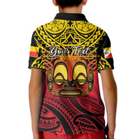 Personalised Marquesas Islands Kid Polo Shirt Tiki Polynesian Marquesan Pattern LT14 - Polynesian Pride