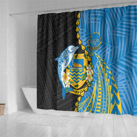 Tuvalu Independence Day Shower Curtain Manuia te tutokotasi o Tuvaluan Dolphin Tattoo LT14 - Polynesian Pride