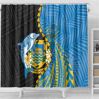 Tuvalu Independence Day Shower Curtain Manuia te tutokotasi o Tuvaluan Dolphin Tattoo LT14 - Polynesian Pride