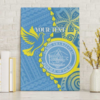 Personalised Palau Independence Day Canvas Wall Art Belau Coat Of Arms Polynesian Curve Style