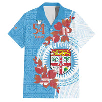 Personalised Fiji Day Family Matching Off Shoulder Maxi Dress and Hawaiian Shirt Fijian Tapa Pattern Mix Tagimoucia - Blue Version