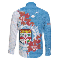 Personalised Fiji Day Family Matching Short Sleeve Bodycon Dress and Hawaiian Shirt Fijian Tapa Pattern Mix Tagimoucia - Blue Version