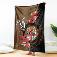 Personalised Fiji Day Blanket Fijian Tapa Pattern Mix Tagimoucia - Brown Version LT14 - Polynesian Pride