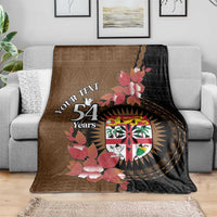 Personalised Fiji Day Blanket Fijian Tapa Pattern Mix Tagimoucia - Brown Version LT14 - Polynesian Pride