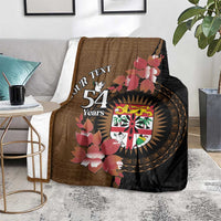 Personalised Fiji Day Blanket Fijian Tapa Pattern Mix Tagimoucia - Brown Version LT14 - Polynesian Pride