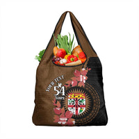 Personalised Fiji Day Grocery Bag Fijian Tapa Pattern Mix Tagimoucia - Brown Version LT14 1-pack One Size Brown - Polynesian Pride