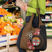 Personalised Fiji Day Grocery Bag Fijian Tapa Pattern Mix Tagimoucia - Brown Version LT14 - Polynesian Pride