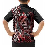 Aotearoa Iwi Ngapuhi Personalised Kid Hawaiian Shirt NZ Maori Humpback Whale Taniko Motifs LT14 - Polynesian Pride