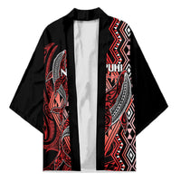 Aotearoa Iwi Ngapuhi Personalised Kimono NZ Maori Humpback Whale Taniko Motifs LT14 Unisex Red - Polynesian Pride