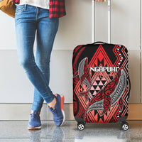 Aotearoa Iwi Ngapuhi Luggage Cover NZ Maori Humpback Whale Taniko Motifs LT14 - Polynesian Pride
