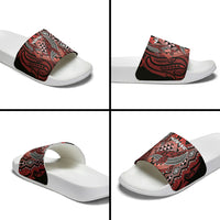 Aotearoa Iwi Ngapuhi Slide Sandals NZ Maori Humpback Whale Taniko Motifs LT14 - Polynesian Pride