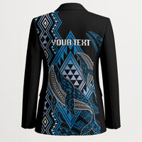 Aotearoa Iwi Ngati Porou Personalised Blazer NZ Maori Humpback Whale Taniko Motifs LT14 - Polynesian Pride