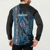 Aotearoa Iwi Ngati Porou Personalised Button Sweatshirt NZ Maori Humpback Whale Taniko Motifs LT14 - Polynesian Pride