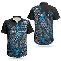 Aotearoa Iwi Ngati Porou Personalised Couples Matching Tank Maxi Dress and Hawaiian Shirt NZ Maori Humpback Whale Taniko Motifs LT14 - Polynesian Pride