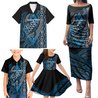 Aotearoa Iwi Ngati Porou Personalised Family Matching Puletasi and Hawaiian Shirt NZ Maori Humpback Whale Taniko Motifs LT14 - Polynesian Pride