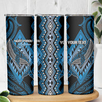 Aotearoa Iwi Ngati Porou Personalised Skinny Tumbler NZ Maori Humpback Whale Taniko Motifs LT14 - Polynesian Pride