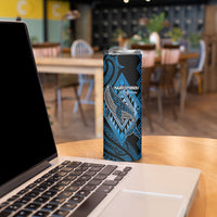 Aotearoa Iwi Ngati Porou Personalised Skinny Tumbler NZ Maori Humpback Whale Taniko Motifs LT14 - Polynesian Pride