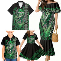 Aotearoa Iwi Ngai Tahu Personalised Family Matching Mermaid Dress and Hawaiian Shirt NZ Maori Humpback Whale Taniko Motifs LT14 - Polynesian Pride