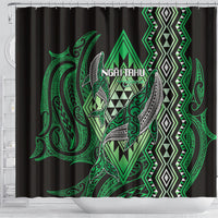 Aotearoa Iwi Ngai Tahu Shower Curtain NZ Maori Humpback Whale Taniko Motifs LT14 - Polynesian Pride