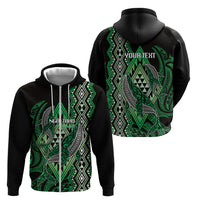 Aotearoa Iwi Ngai Tahu Personalised Zip Hoodie NZ Maori Humpback Whale Taniko Motifs LT14 - Polynesian Pride