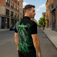 Aotearoa Iwi Ngai Tahu Personalised Zipper Polo Shirt NZ Maori Humpback Whale Taniko Motifs LT14 - Polynesian Pride