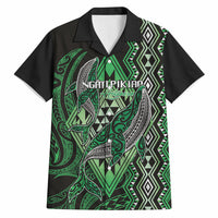 Aotearoa Iwi Ngati Pikiao Personalised Hawaiian Shirt NZ Maori Humpback Whale Taniko Motifs LT14 Green - Polynesian Pride
