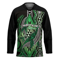 Aotearoa Iwi Ngati Pikiao Personalised Hockey Jersey NZ Maori Humpback Whale Taniko Motifs LT14 Unisex Green - Polynesian Pride