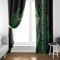 Aotearoa Iwi Ngati Pikiao Window Curtain NZ Maori Humpback Whale Taniko Motifs LT14 - Polynesian Pride