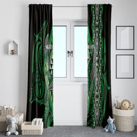 Aotearoa Iwi Ngati Pikiao Window Curtain NZ Maori Humpback Whale Taniko Motifs LT14 - Polynesian Pride
