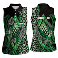 Aotearoa Iwi Ngati Pikiao Personalised Women Sleeveless Polo Shirt NZ Maori Humpback Whale Taniko Motifs LT14 - Polynesian Pride