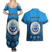 Personalised Yap Constitution Day Couples Matching Summer Maxi Dress and Hawaiian Shirt FSM Seal Happy 24 December LT14 - Polynesian Pride