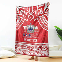 Samoa Rugby Custom Blanket Toa Samoa Pacific Sporty Red LT14 - Polynesian Pride