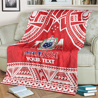 Samoa Rugby Custom Blanket Toa Samoa Pacific Sporty Red LT14 - Polynesian Pride