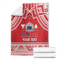 Samoa Rugby Custom Blanket Toa Samoa Pacific Sporty Red LT14 - Polynesian Pride