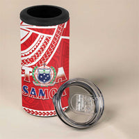 Samoa Rugby Custom 4 in 1 Can Cooler Tumbler Toa Samoa Pacific Sporty Red - Polynesian Pride