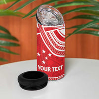 Samoa Rugby Custom 4 in 1 Can Cooler Tumbler Toa Samoa Pacific Sporty Red - Polynesian Pride
